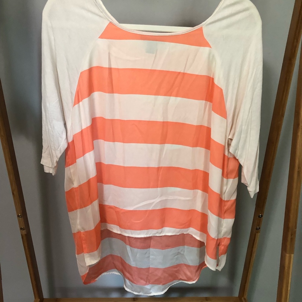 forever 21 high low three quarter sleeve blouse